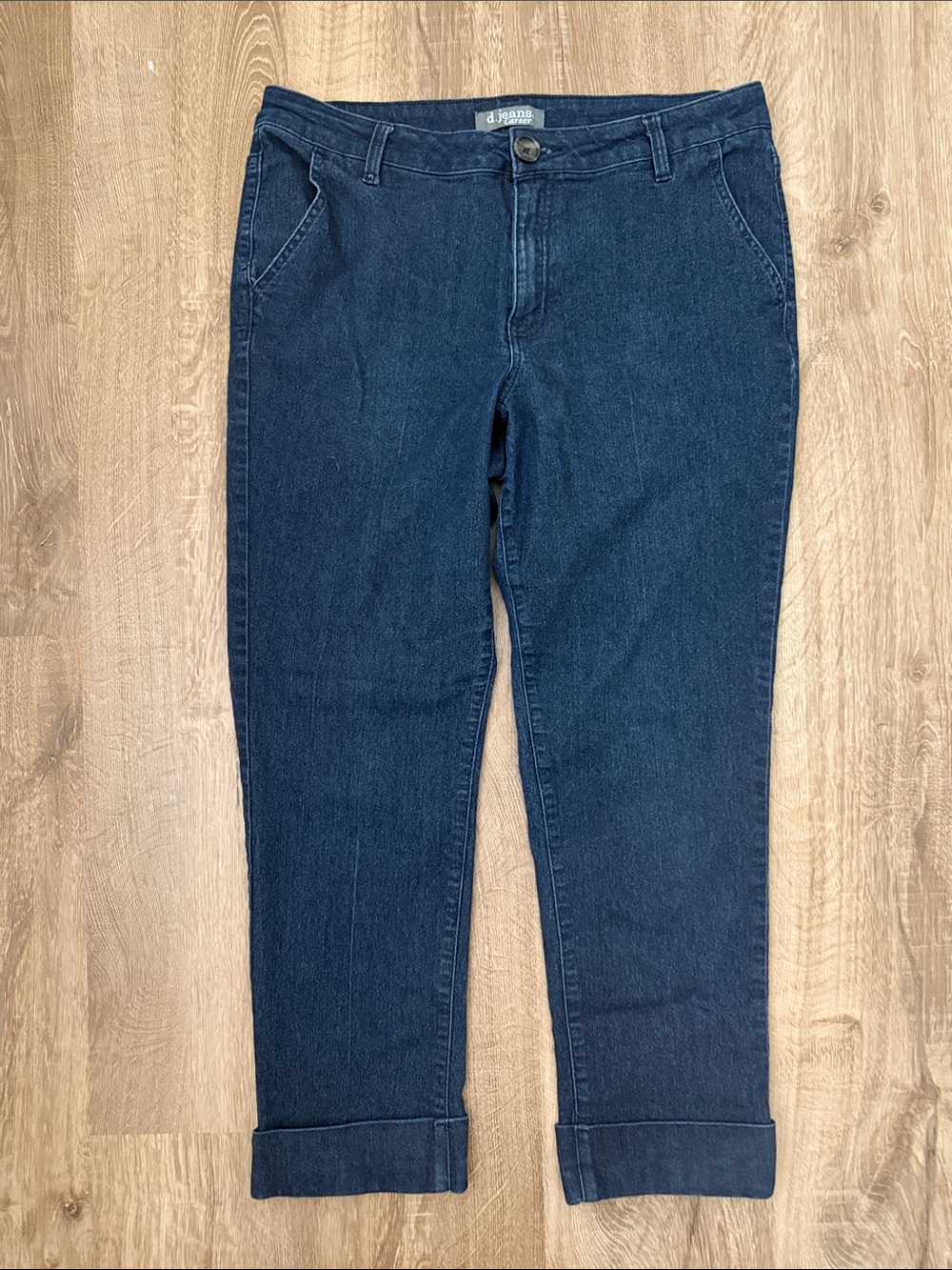 d. jeans Career Dark Blue Ankle Cropped Straight Jeans